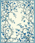 Blue Floral Vine Decorative Rug