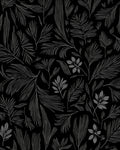 Dark Gray Leafy Pattern Rug