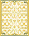 Golden Floral Damask Pattern Rug