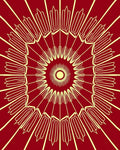 Crimson Sunburst Floral Mandala Rug