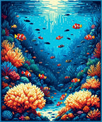 Vibrant Coral Reef Fish Pattern Rug