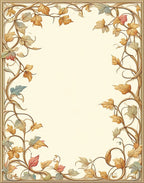 Art Nouveau Vine Leaf Pattern Rug
