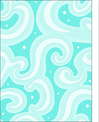 Cool Aqua Swirls and Dots Pattern Rug