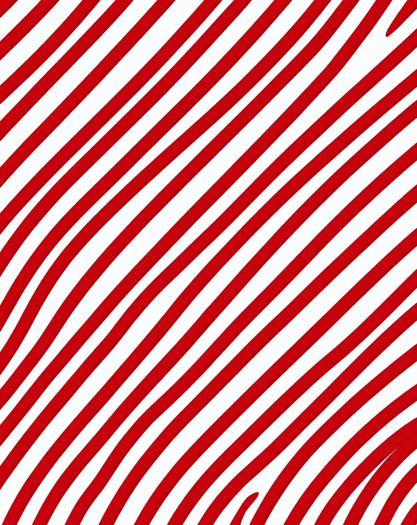 Crimson White Diagonal Wavy Stripes Rug