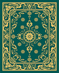 Emerald Gold Floral Medallion Rug