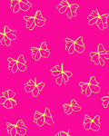 Bright Pink Butterfly Patterned Drawing Rug