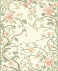 Delicate Pink Floral Vine Pattern Rug