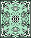 Art Nouveau Floral Symmetry Pattern Design Rug