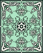 Art Nouveau Floral Symmetry Pattern Design Rug