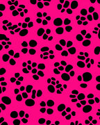 Bold Pink Paw Print Pattern Rug