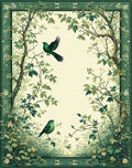 Whimsical Woodland Birds Branches Rug