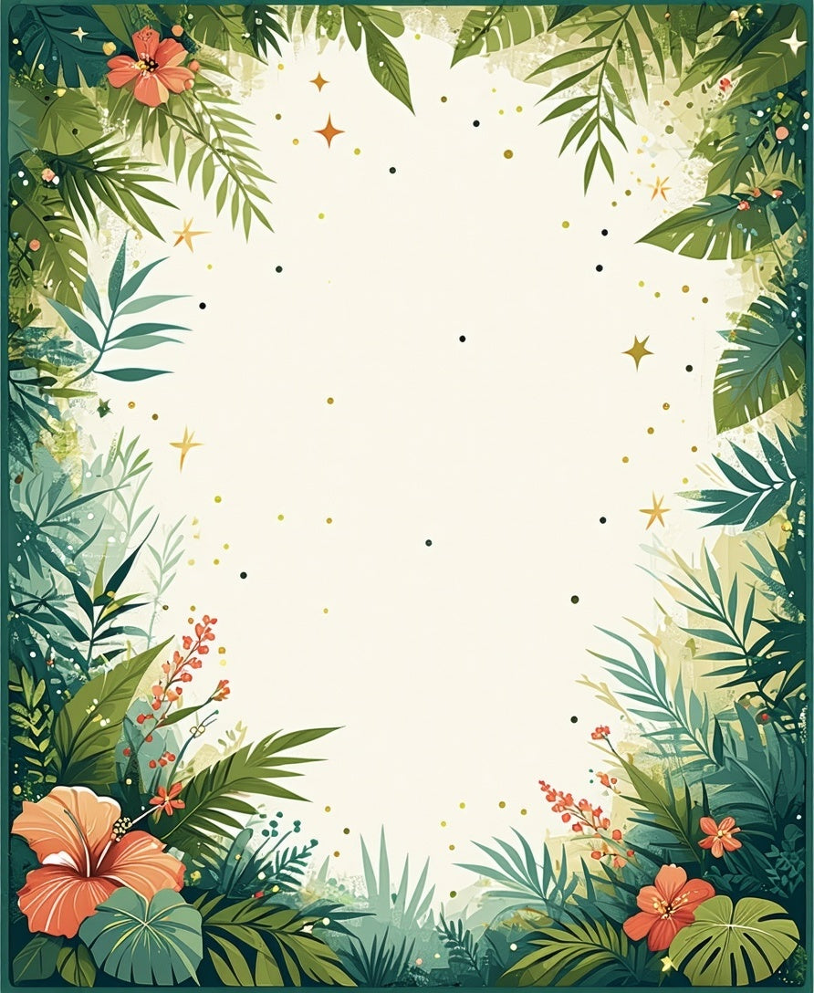 Lush Jungle Floral Tropical Leaves Rug