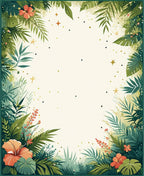 Lush Jungle Floral Tropical Leaves Rug