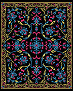 Vivid Floral Vine Intricate Design Rug