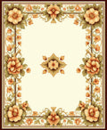 Ornate Floral Border With Center Medallion Rug