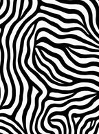 Bold Black White Wavy Pattern Rug