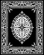 Ornate Floral Mandala Frame Design Rug
