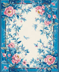 Chinoiserie Floral Butterfly Design Rug