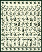 Botanical Vine Scroll Pattern Rug