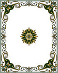 Elegant Scrollwork Floral Frame Design Rug