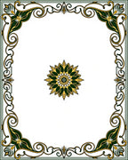 Elegant Scrollwork Floral Frame Design Rug