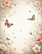 Floral Butterflies Delicate Pattern Rug