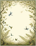 Enchanted Forest Dragonfly and Birds Design Rug