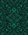 Emerald Black Abstract Swirl Pattern Rug