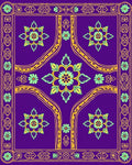 Purple Floral Medallion Pattern Rug