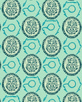 Intricate Teal Medallion Floral Pattern Rug