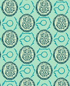Intricate Teal Medallion Floral Pattern Rug