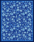 Blue Floral Vine Pattern Rug