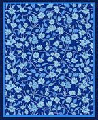 Blue Floral Vine Pattern Rug