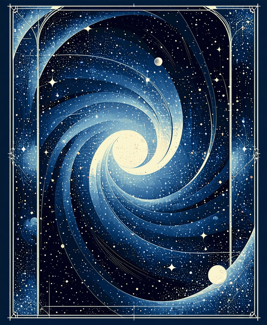 Midnight Galaxy Spiral Pattern Rug