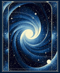 Midnight Galaxy Spiral Pattern Rug