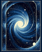 Midnight Galaxy Spiral Pattern Rug