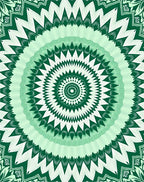 Emerald Green Radial Mandala Rug