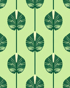 Stylized Palm Leaf Geometric Pattern Rug