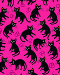 Cute Black Cats Whimsical Pattern Rug