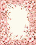 Pink Sakura Blossom Floral Vine Rug