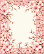 Pink Sakura Blossom Floral Vine Rug