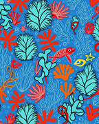 Oceanic Coral Reef Pattern Rug