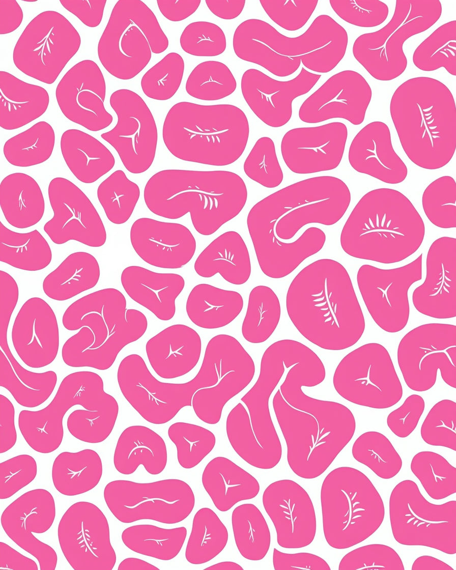 Pink Organic Abstract Pattern Rug