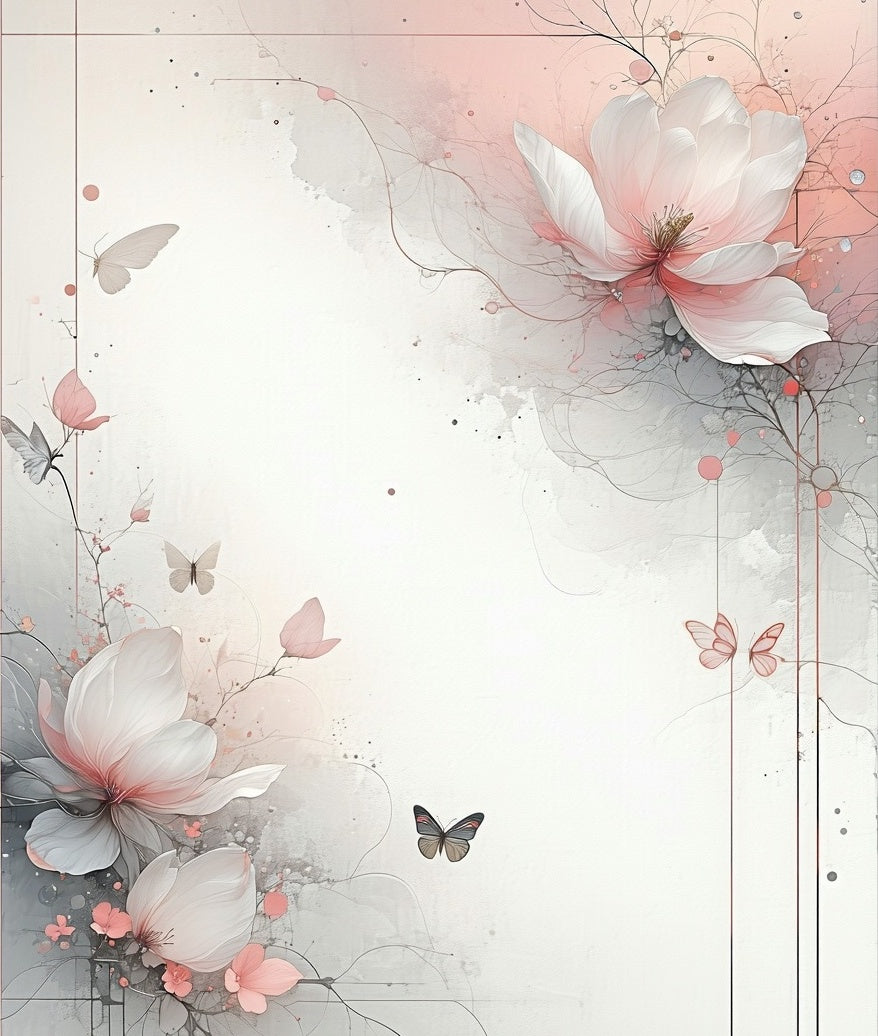 Soft Floral Butterfly Watercolor Design Rug