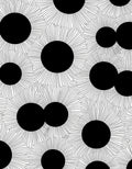 Bold Black Sunburst Circles Rug