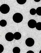 Bold Black Sunburst Circles Rug