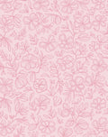 Pink Floral Sketch Surface Design Rug