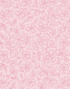 Pink Floral Sketch Surface Design Rug
