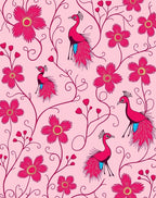 Pretty Pink Peacock Bloom Design Rug