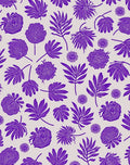 Purple Floral Leaf Pattern Rug